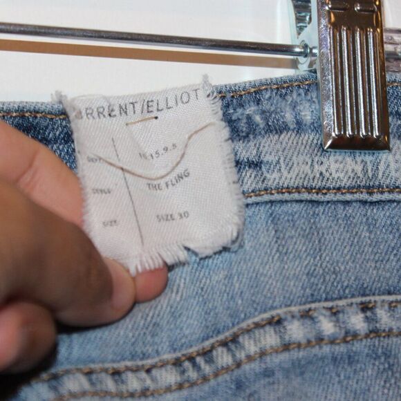 CURRENT/ELLIOTT The Stilletto Shipwreck Destroy Mid-Rise Jeans Size 30 - Picture 8 of 12